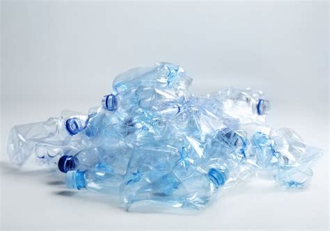 Heap Of Used Plastic Bottles On White Background Recycling Problem