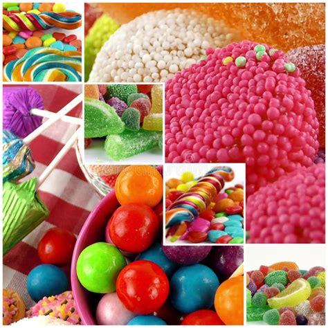 Candy Sweet Lolly Sugary Collage Stock Image Image Of Orange Round