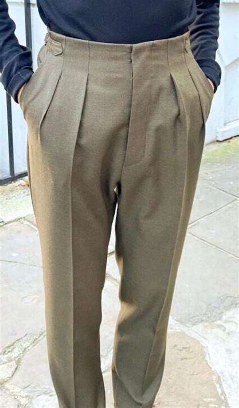 Men Brown Cotton Gurkha Pant High Waist Regular Fit Pleated Etsy