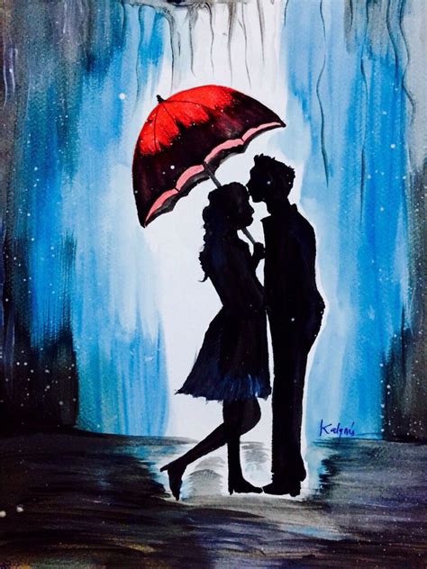 Couple In Love Painting Love Painting Silhouette Painting