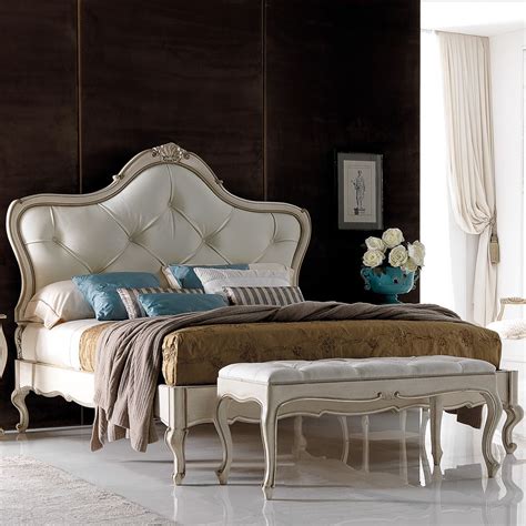 Embellished Italian Leather Button Upholstered Bed Juliettes