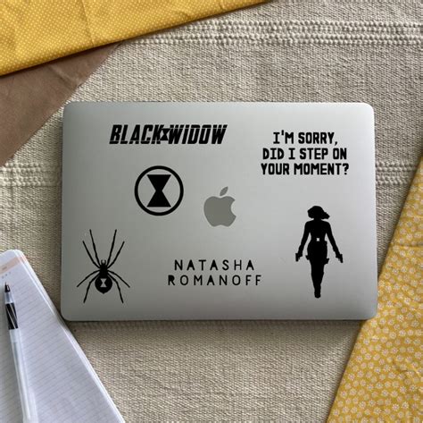 Black Widow Decal Stickers Marvel Car Decal Mcu Laptop Etsy