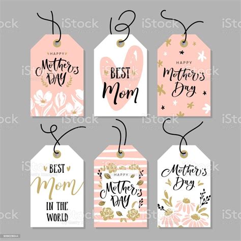 Set Of Happy Mothers Day T Tags Stock Illustration