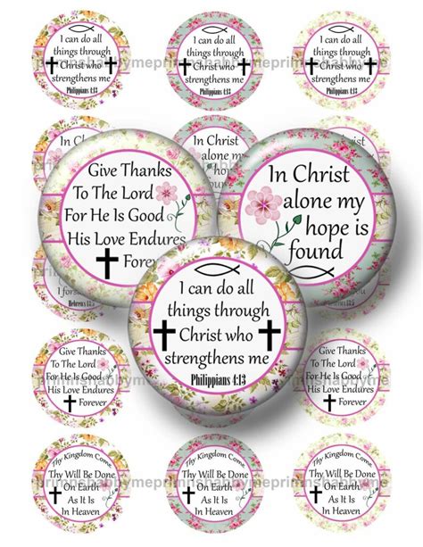 Christian Jesus Bible Verses 2 Inch Circle Digital Collage Etsy