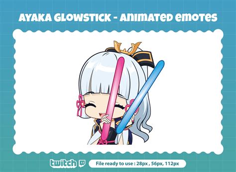 Ayaka Glow Stick Emote for Twitch Genshin Impact Twitch - Etsy in 2022
