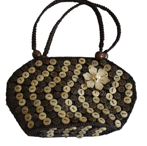 Coconut Shell Bag Brown And White