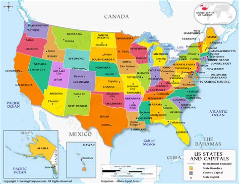 Images For Usa Map With States And Capitals And Cities Kodeposid