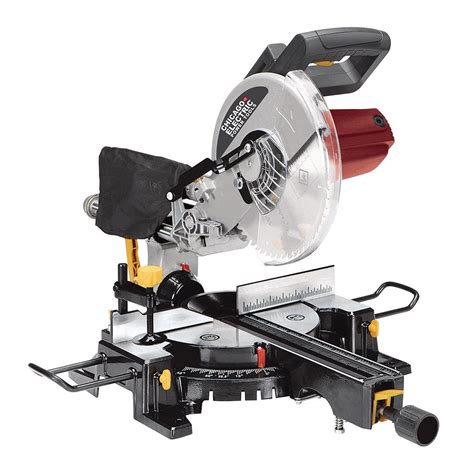 Chicago Electric Double Bevel Sliding Compound Miter Saw With Laser Hot Sex Picture