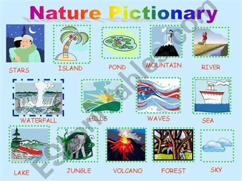 ESL English PowerPoints NATURE PICTIONARY