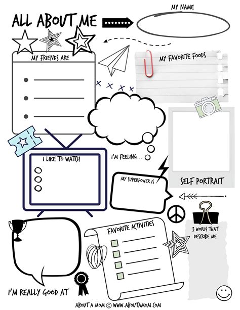Free Printable All About Me Page
