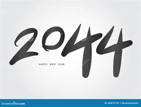 2044 Year Happy New Year 2044 Vector 2044 Number Design Vector