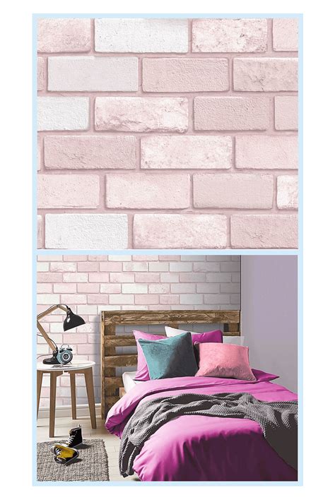 Arthouse Diamond Pink Brick Wallpaper Bed Bath And Beyond Brick