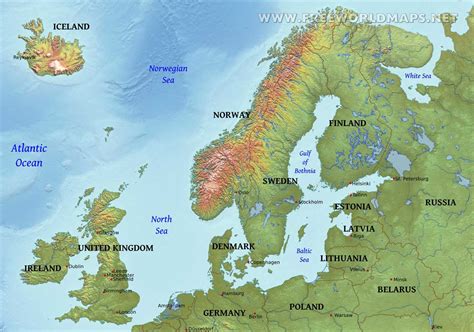Northern Europe Physical Map World Map Europe Europe Map Map