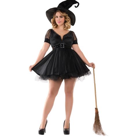 Halloween Adult Sassy Plus Bewitching Pin Up Witch Costume