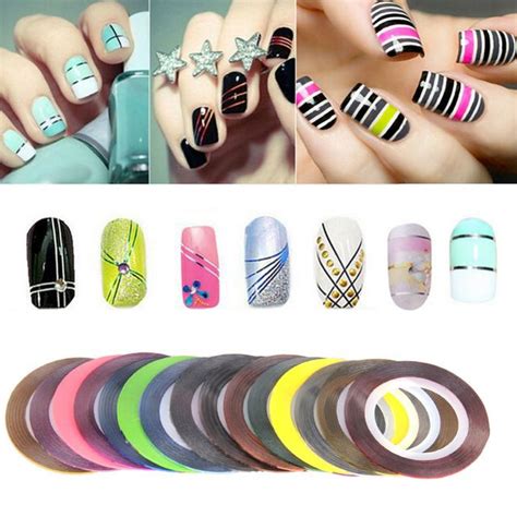 30pcs Rolls Striping Tapes Colorful Line Nail Stickers Diy Nail Art Kit