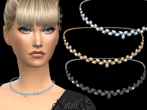 Pear Cut Crystals Necklace By Natalis At Tsr Sims 4 Updates