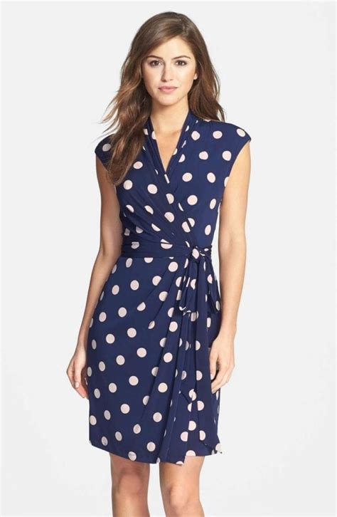 Business Travel Outfit Of The Week Polka Dot Wrap Dress Business