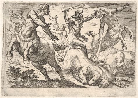 Antonio Tempesta Hercules And The Centaurs Hercules Holds The Head