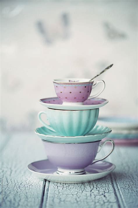 Stack Of Vintage Teacups And Saucers By Stocksy Contributor Ruth