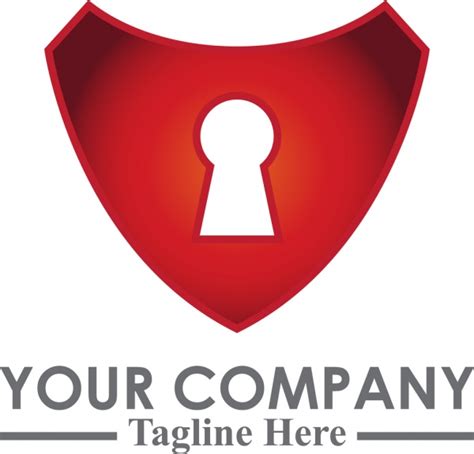 Red Lock Security Logo Template Vectors Graphic Art Designs In Editable