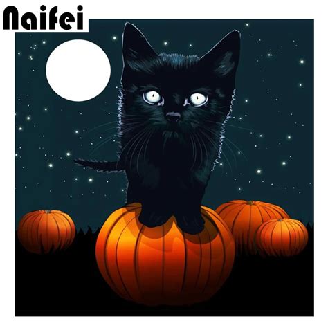 Black Cat Halloween Diamond Painting Full Square Pumpkin New Arrival