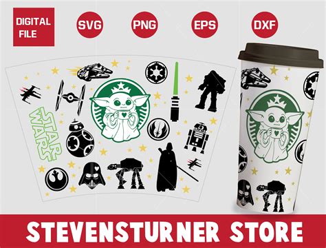 Baby Yoda Starbucks Cup Svg File For Cricut Star Wars Etsy