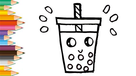 With their popularity, i decided to draw some pretty scenes in. Drawing and Coloring a Cute Bubble Tea - Super Easy | Lovely Kids - YouTube