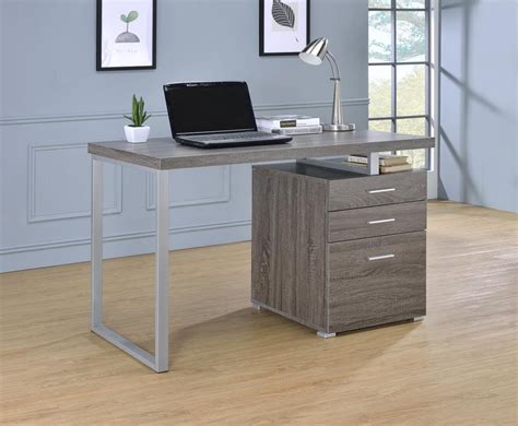 Brennan Desk Contemporary Weathered Grey Writing Desk 800520 Home