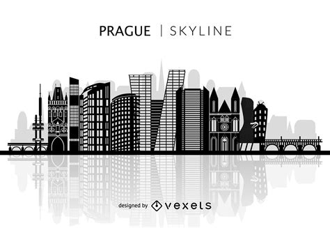 Prague Silhouette Skyline Vector Download