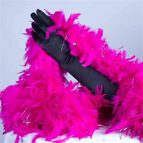 Hot Pink Turkey Feather Boa 180cm With Silver Tinsel Flick