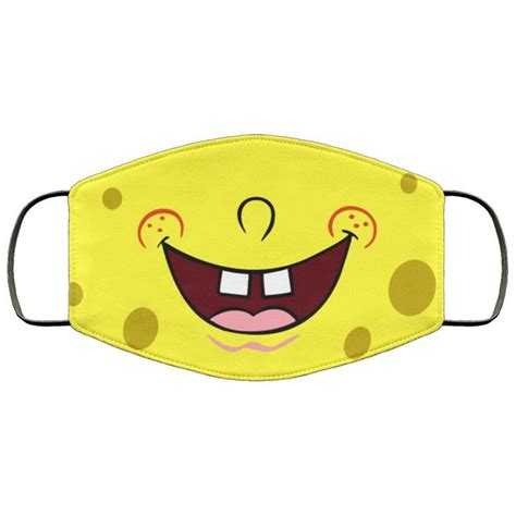 Spongebob 3 Layer Face Mask Unisex 3 Layer Facemaskadult Etsy Face