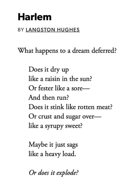 Harlem By Langston Hughes Poem Rpoetry