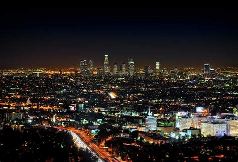 Los Angeles Night View Photograph By Sue Maisano