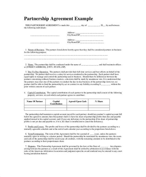 Simple Partnership Agreement Template
