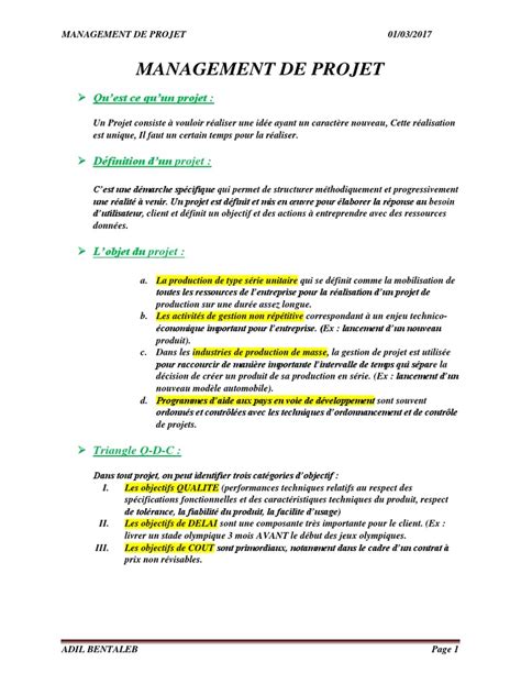 Management de Projet PDF  PDF  Gestion de projet  Science