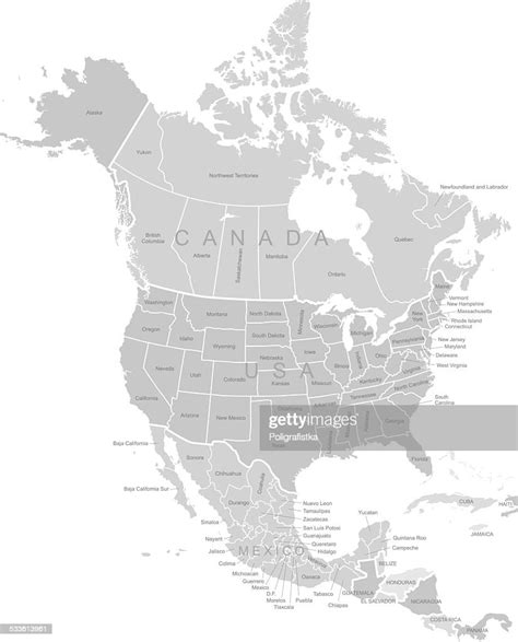 Detailed Vector Map Of North America High Res Vector Graphic Getty Images