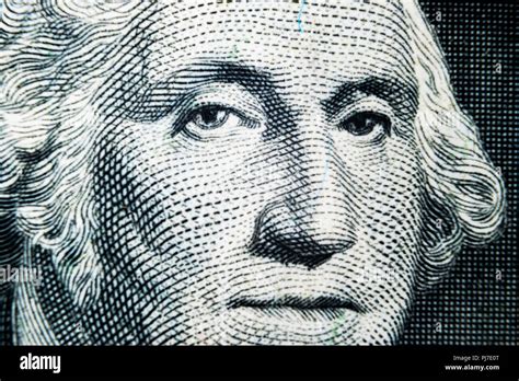 Us President George Washington Face Portrait On The Usa One Dollar Note