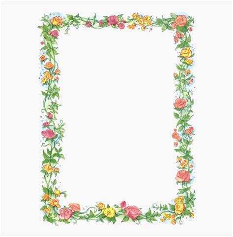 Flower Frame Clipart Floral Border Clip Art Hd Png Download
