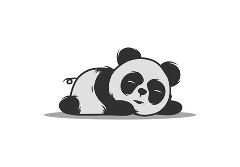 Lazy Panda Cartoon Vector Illustration Cute Panda Dra