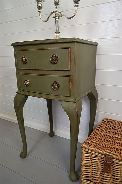 This Stylish Bedside Table Has Been Hand Painted In Annie Sloan Olive
