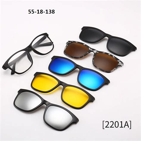 6 in 1 custom men women polarized optical magnetic sunglasses clip magnet clip on sunglasses