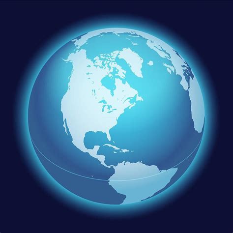 World Globe Map North America Centered Map Blue Planet Sphere Icon On
