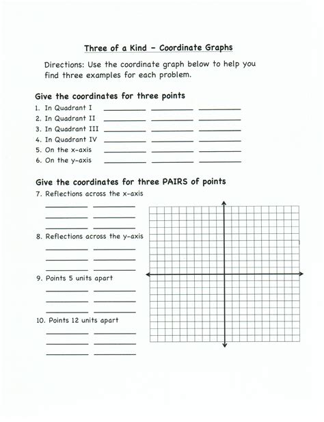 Rational Numbers On The Coordinate Plane Worksheet