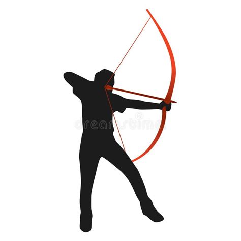 Silhouette Of A Archer Vector Draw Stock Vector Illustration Of