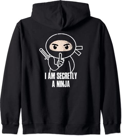 Ninja Sweatshirt Funny Secret Ninja Zip Hoodie Clothing