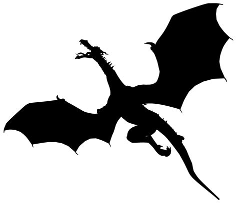 Flying Dragon Silhouette Vector File Image Free Stock Photo Public