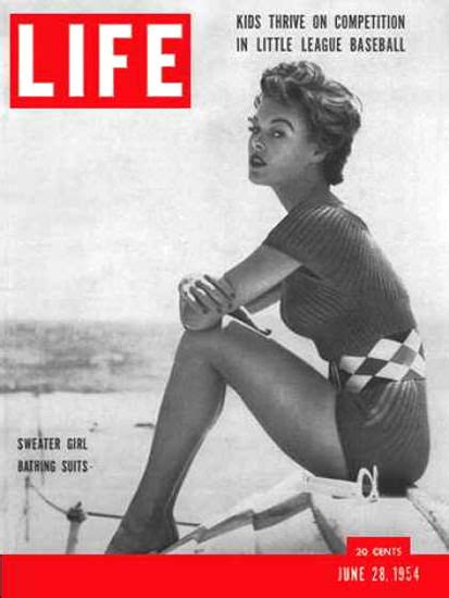 Life Magazine Cover Copyright 1954 Sweater Girl Swim Suits