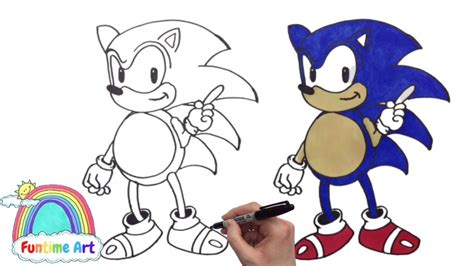 How To Draw And Colour In Sonic The Hedgehog Stepbystep Drawing
