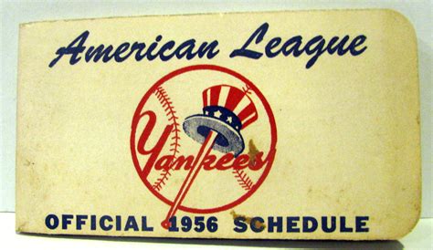 Lot Detail 1956 New York Yankees Schedule Booklet