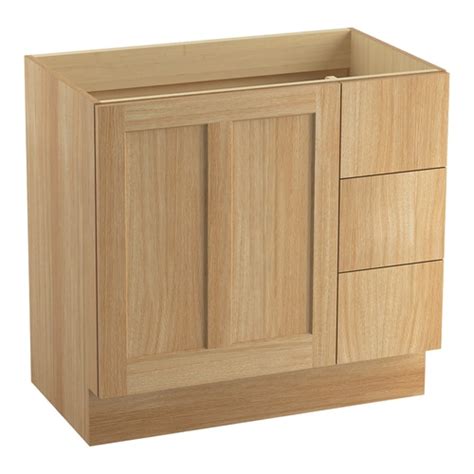 Kohler Poplin 36 In Khaki White Oak Bathroom Vanity Cabinet In The